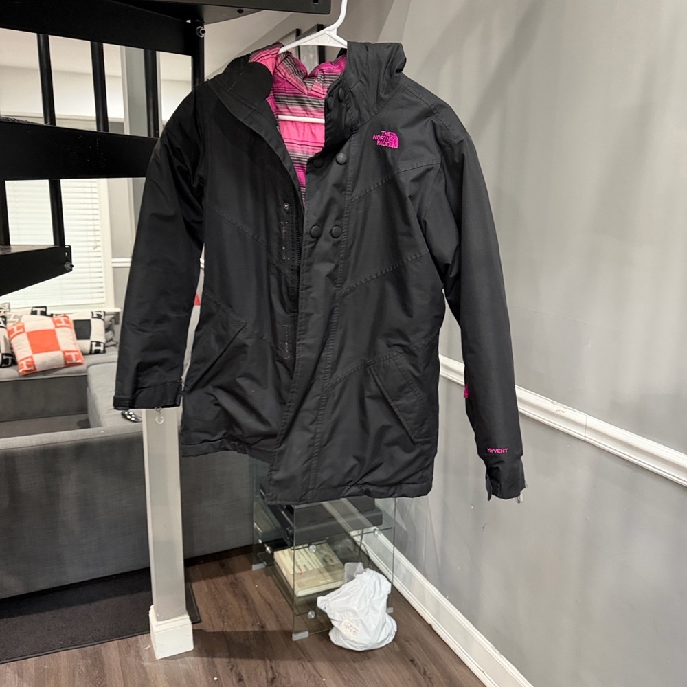 The North Face Black Jacket with Pink Details